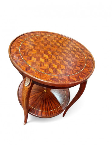 Guéridon en marqueterie -...